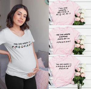 The One Where I039m Zwanger Shirt Baby Aankondiging T-shirt voor Zwangerschap Shirt Kleding PlusSize Korte Mouw Zwangere Vrouwen9518339