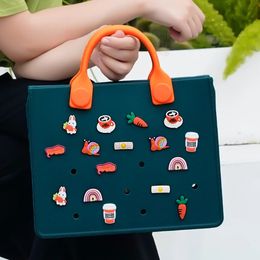The Orange Guy Casual Waterproof Tote bolsas de bolsas de playa al aire libre Fashion Fashion Eva Bolshed Fit Charms 240530