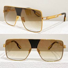 THE ORBIT Lunettes de soleil Hommes Designer Brand New Super Large Frame Gold Shield Pilot Style Lunettes de soleil avec boîte