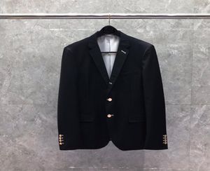 De originele Designer Blazers Slim Business Casual Male Suit Top Fashion Naped Solid Formal Wedding Jacket met gouden knoppen WOO6335334