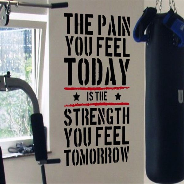 La douleur que vous ressentez aujourd'hui ... Home Gym Motivational Wall Decal Citation Fitness Strength Workout Stickers muraux Art mural pour chambres d'enfants LJ201128