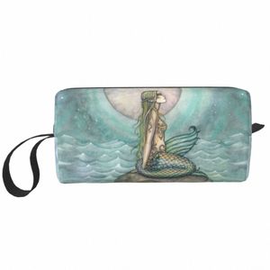 The Pastel Sea Mermaid Artwork Bolsa de aseo para mujer Molly Harris Maquillaje Organizador cosmético Lady Beauty Storage Dopp Kit Case H5Ol #