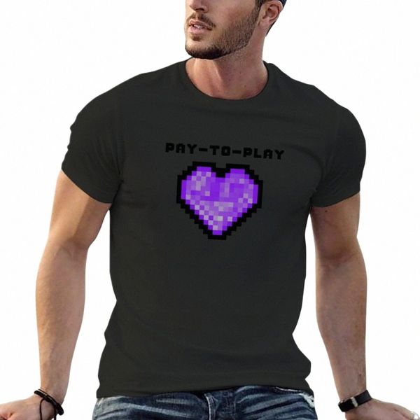 Le T-shirt Purple Heart 'Pay-to-Play' vêtements d'été coréens fi T-shirt uni hommes p66q #