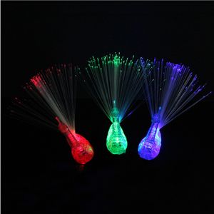 La lampe de nouveauté en fibre de queue de paon lampe LED couleur jouets émettant de la lumière enfants doigt décrochage marchandises Gants