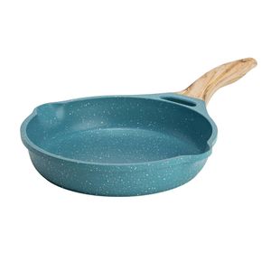 de Pioneer Woman Prairie Signature gegoten aluminium 25 cm koekenpan, Teal Speckle