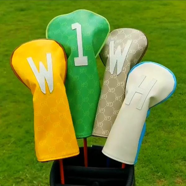 El lanzamiento de los toques híbridos de Woods de Golf Woods para el conductor clubes de putters clubes de hierro colocados cabezas pu de cuero unisex 240429