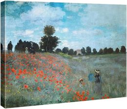 Le champ de pavot près de Argenteuil giclee toile imprime art mural de Claude monet célèbres peintures à l'huile florale reproduction des fleurs classiques images de paysage
