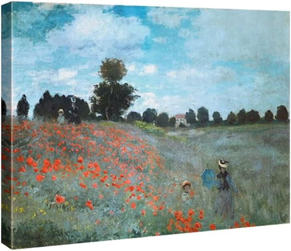 El campo de la amapola cerca de argenteuil giclee lienzo estampados arte de pared de Claude monet famosas pinturas de óleo floral reproducción de flores clásicas imágenes de arte