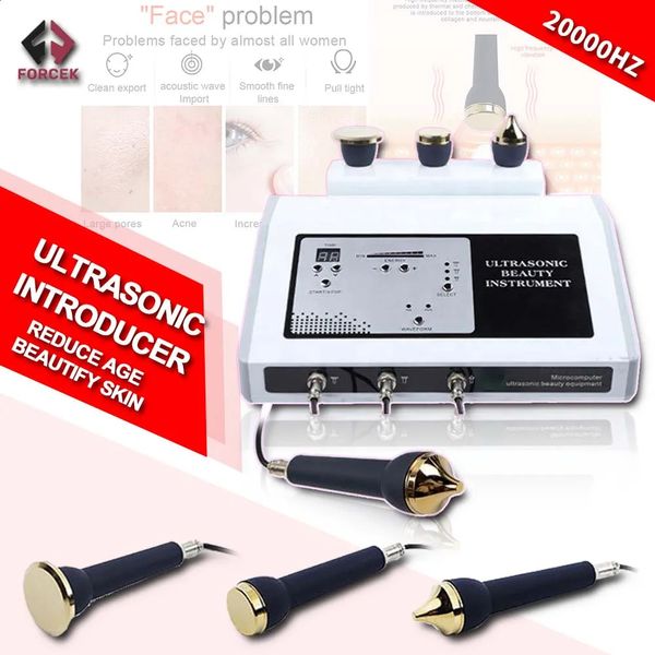 La machine à ultrasons portable 1 MHZ 3 thérapie soins de la peau masseur corporel anti-âge ultrasonique 240228