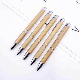 De PR Two Coil Bamboo Ballpoint Pen to Laser Print Advertising Gifts en Wood Pens
