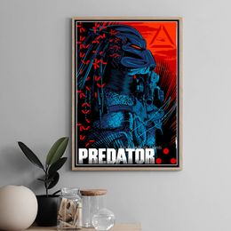 The Predator Affiche rétro Hot Classic Horror Movie Pictures Silk Canvas Wall Art Image pour le salon Art Painting Home Decor