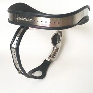 The Protector Chastity Devices Dispositivo de cinturón de castidad de acero inoxidable masculino SPLIT Back T-modelo # R45