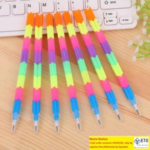 The Rainbow HB Pencils Creative Multifunctionele Bullet Head Pencil Building Blocks Transform Writing Supplies Office School HA515