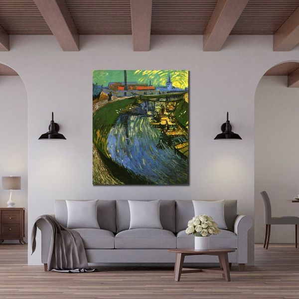 La Roubine Du Roi Canal Peint À La Main Vincent Van Gogh Toile Art Impressionniste Paysage Peinture pour Moderne Décor À La Maison