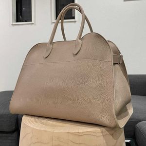 The Row Bag Margaux 15 Totes de la mejor calidad Gran capacidad Margaux 17 Bolso de gamuza Park Tote Bag Litchi Leather Luxury Women Designer Camdem Flat Strap Strap Terras