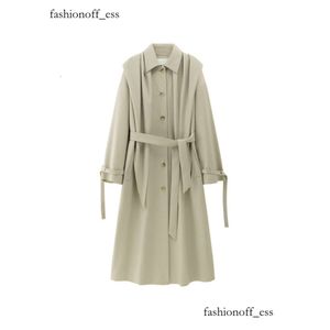 the Row Designer dames bovenkleding Luxe korte trenchcoat Nieuwe lente herfst Britse trenchcoat Halflang pak met revers met riem Casua Hoge kwaliteit lange damesjas 395