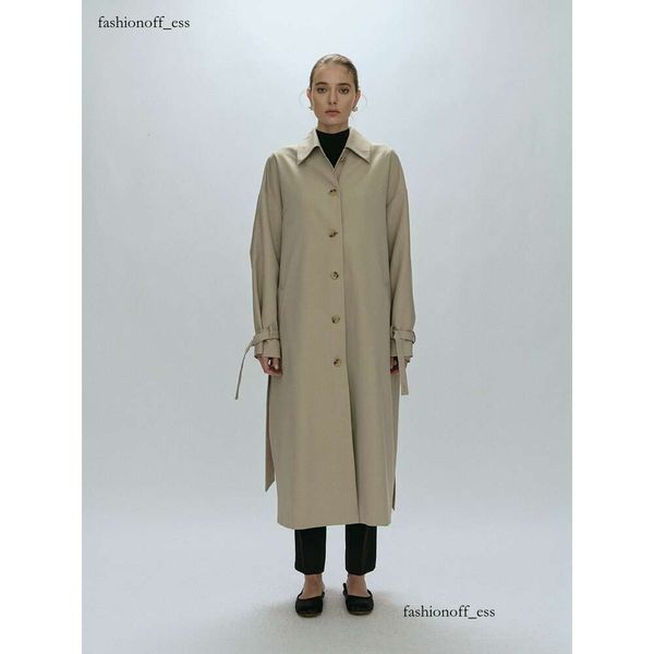 The Row Designer Femmes Sorwear Luxury Trench Trench Nouvel Spring Fall British British Coat Suit de longueur avec un revers celle de haute qualité Casua Femme Femme 632