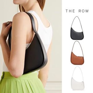 The row half moon Bag Womens Luxurys tote bolso cleo 10a bolsos de hombro de diseñador Mens verano Bolso de cuero genuino crossbody clutch Mini axila moda bolso blanco