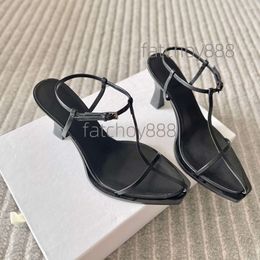 The Row Ladies Sandals Luxury Designer High Talons Chaussures d'été Sangle de la cheville Open Talons hauts