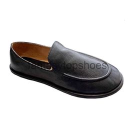 The Row Leather Tr High Lefu Edition Shoes Shoes Robe Simple Loafer Doudou Slip on Flat Sole Casual Shoes GJB 2024