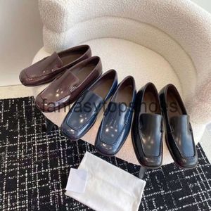 The Row Leather TR Small Shoes Loafers Leather Square Toe Shoes Formal Robe Bureau Casual Chores Casumer Chaussures Factory Chaussures