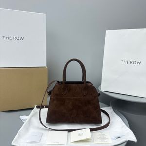 La rangée Margaux 10 sac de luxe de luxe Détail de fermeture en double poignées en cuir pour femmes sacs à main