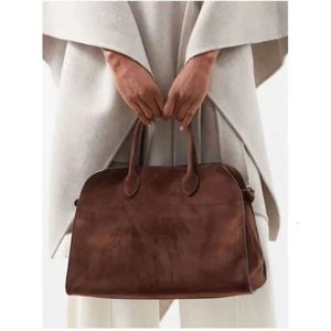 the Row Margaux 15 Handtas Leer Tas met hoge capaciteit Koeienleer Tote Reisschouder Licht Luxe 954