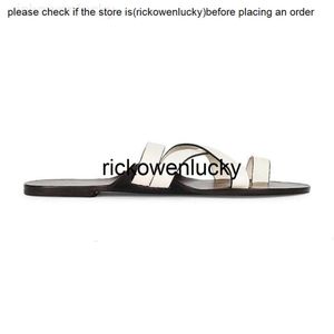 The Row Pure Original The * Row Summer Cross Teen Flat Leather Slippers Fashion Casual Sandal Slippers Beach Shoes Damesschoenen