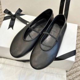 Zapatos The Row, zapatos de ballet de diseñador, zapatos náuticos cómodos e informales con punta redonda para mujer, mocasines