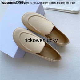the row shoes number Small Designer The ROW Lefu Shoes Super comfortable soft leather soft heel grandma shoes leather flat casual women's single shoes WZ3W