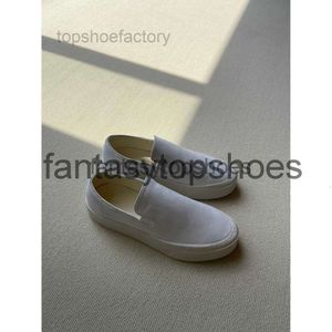 The Row Shoes Chaussures 2021 Spring Single Small White TR Board confortable Coton Coton Coton Coton Femmes AH3B