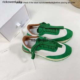 The Row Shoes the 2024 New Row Casual Sports Shoes Womens polyvalent allemand entraîner épaisse sole Waffle Forrest Gump Running Green High Quality