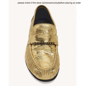 los zapatos de la rima los zapatos de la rima 2024 primavera y verano nuevos zapatos de cuero de eel zapatos de cuero casual zapatos dorados afortunados mujeres