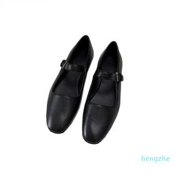 Chaussures habillées de styliste pour femmes, chaussures Mary Jane en cuir, plates, confortables, décontractées, simples, noires