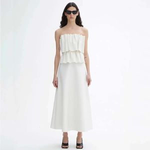 De rij mouwloze jurk dames 2024 zomer nieuwe Koreaanse beha gewikkeld borst middelste lengte a-line jurk