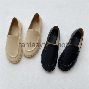 The Row Super Number confortable Small Lefu Soft Shoes en cuir talon doux grand-mère chaussures en cuir plat décontracté femme chaussures simples b8nl