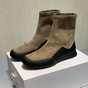 Les bottes en cuir à manches féminines de rangs élastiques pour un véritable tr court-métrage simple simple de mode plat à fond rond arrière bottines de mode à glissière