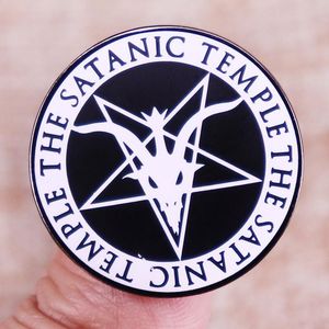 The Satanic Temple Logo ENAMEL PIN Pentagram Badge Terror Devil Brooch Cute Anime Movies Games Hard Entamel Pins Collect Metal Cartoon Brooch