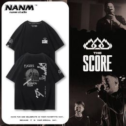 The Score Camiseta de la banda de pop independiente europea y americana para hombres y mujeres verano rock high street algodón puro cómoda moda de manga corta