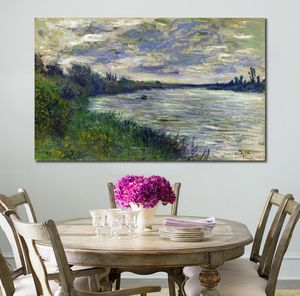 El Sena cerca de Vetheuil clima tormentoso Claude Monet pintura hecha a mano reproducción al óleo paisaje lienzo arte de alta calidad