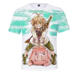Les sept péchés mortels nanatsu no taizai meliodas anime 3d imprimer t-shirt court à manches décontractées streetwear hip hop drague tshirt men6937905