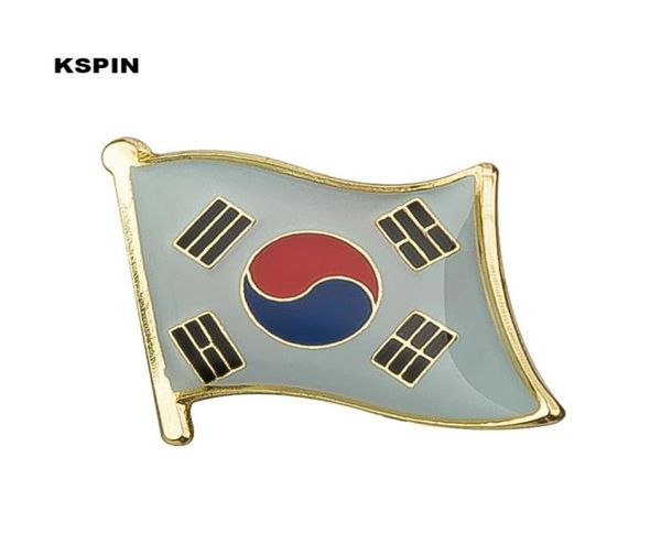 Badge de drapeau en métal de corée du sud, épingle de drapeau KS0074012343855361