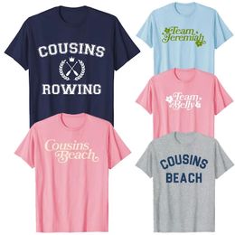 De zomer werd ik mooi - Cousins Beach T-shirt Team Belly Team Jeremiah T-shirts met bloemen Cool Cousins Rowing Grafische outfits 240102