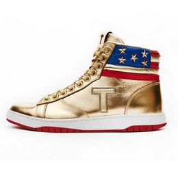 The T TRUMP Never Surrender High Tops Casual Basketball Chaussures Sneaker Mode Femmes Semelle En Caoutchouc Baskets Top Designer TS Gold Custom Man Formateurs Coureurs Chaussure