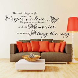 Les choses dans la vie Wall Sticker Citation Vinyl House Home Decor Salon Chambre Stickers Design d'intérieur Texte Papier peint 4147 210705