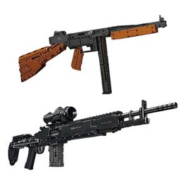 De Tompson Submachinegun Mk14 Battle Rifle Building Builds Militaire Series Wapenmodel Schieten met Bullet Guns Assemble Bricks Christmas Gifts For Kids Toys