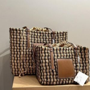 de Totes Bag Streep Strozakken Designer Vrouw Gehaakte Tote Luxe handtas Zomerwinkeltas Totes Schouderhandtassen Driehoek Topkwaliteit