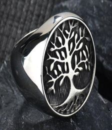 The Tree of Life Ring Bijoux en acier inoxydable Titane Pop Punk Ring1526342