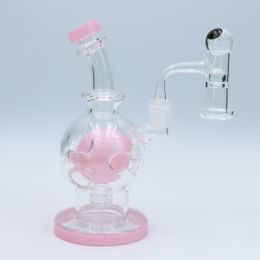 The Turbin Comb Pink Glass Bong Pipe à eau pipe à fumer narguilé dab rig avec quartz banger avec boules terp