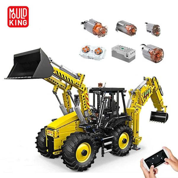 La excavadora de buques de excavadores buques de construcción ling 17036 Técnico motorizado de camiones de trabajo Modelo de trabajo Aplicación Ingeniería Vehículo de ladrillo Toy Kids Gift